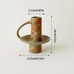 Bougeoir en Céramique avec Anse – Design Brut & Authentique