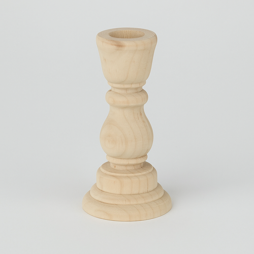 Bougeoir Sculpté en Bois Naturel – Charme Brut et Minimaliste