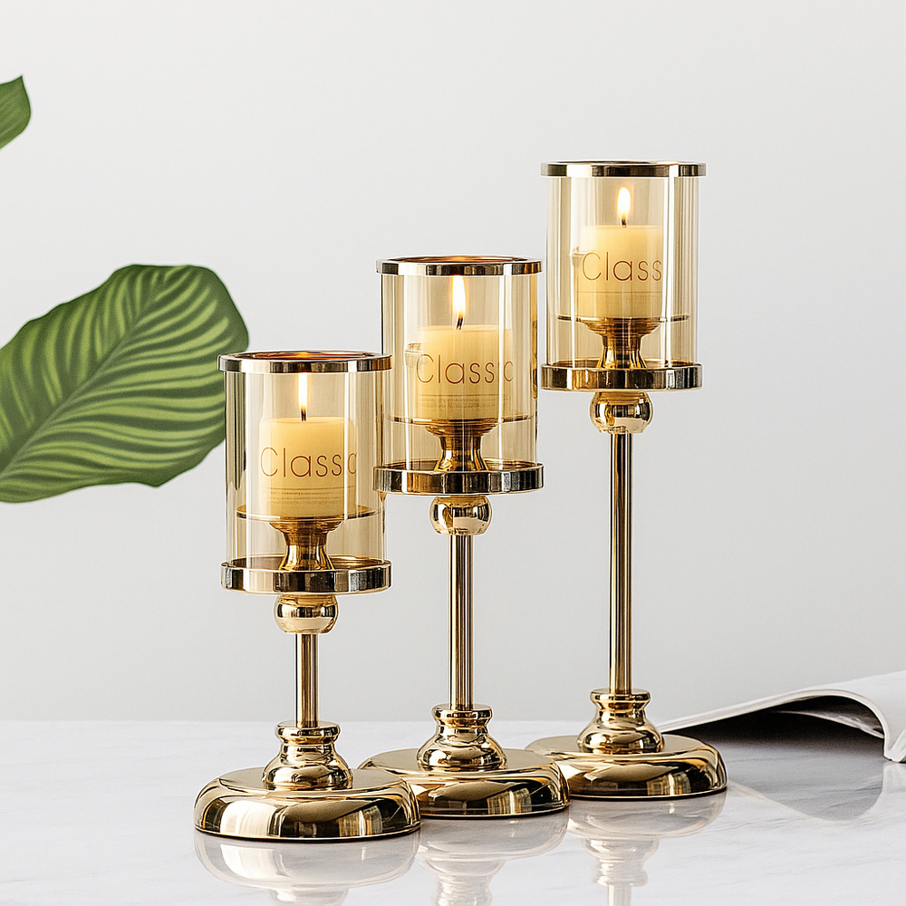 Bougeoirs Rétro Nordiques – Verre & Métal Design Haut de Gamme