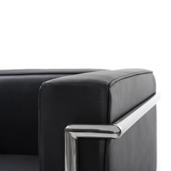 Fauteuil Grand Confort Moderniste – Cuir Véritable & Structure Chromée
