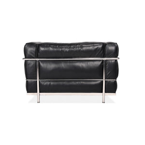 Fauteuil Grand Confort Moderniste – Cuir Véritable & Structure Chromée