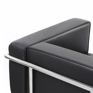 Fauteuil Grand Confort Moderniste – Cuir Véritable & Structure Chromée
