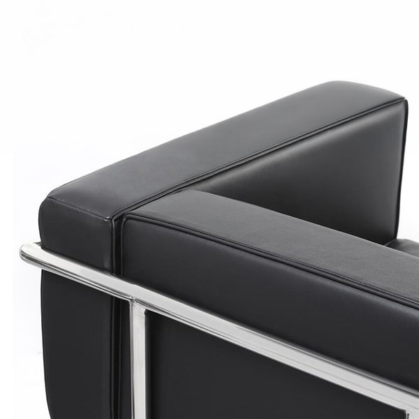 Fauteuil Grand Confort Moderniste – Cuir Véritable & Structure Chromée