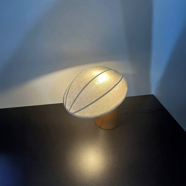 Lampe Naturelle en Bois Massif – Design Organique avec Abat-Jour en Lin