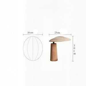 Lampe Naturelle en Bois Massif – Design Organique avec Abat-Jour en Lin