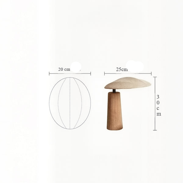 Lampe Naturelle en Bois Massif – Design Organique avec Abat-Jour en Lin
