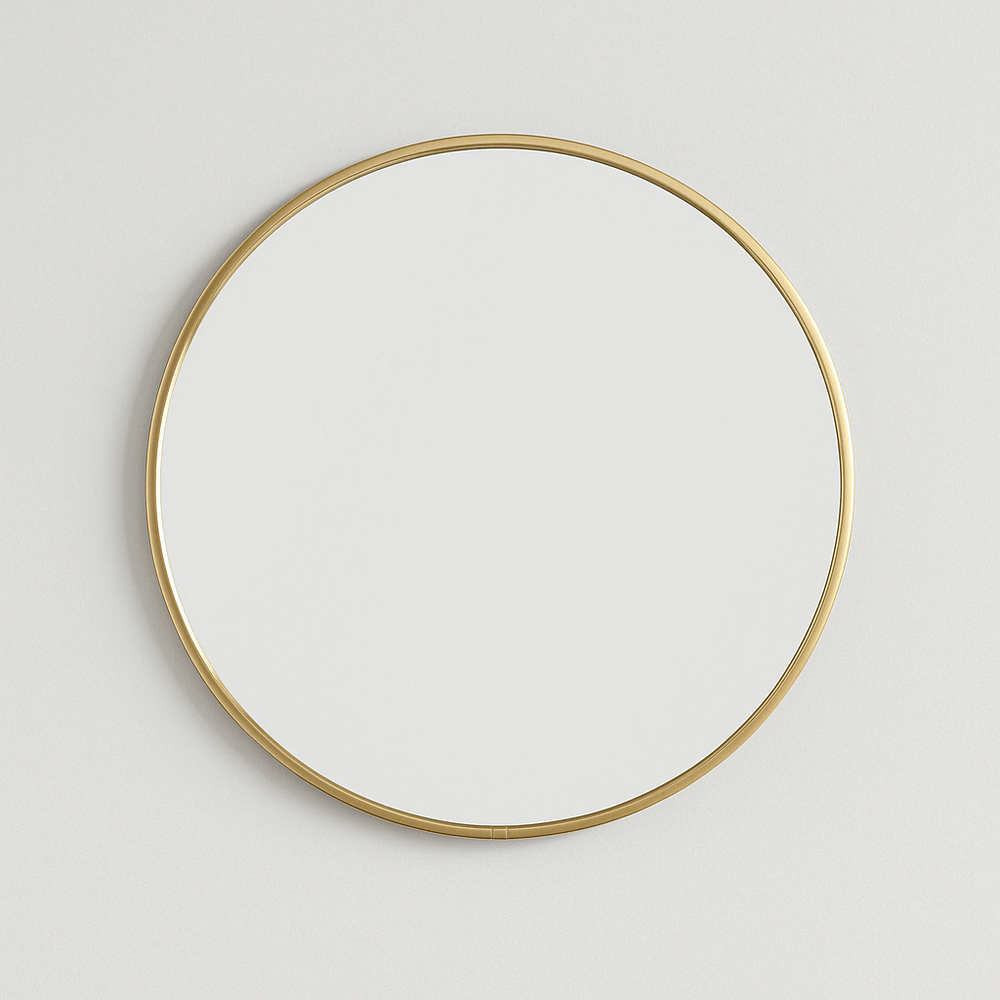 Miroir Rond Doré 40 cm – Élégance Minimaliste et Effet Lumineux