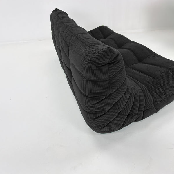 Canapé Relax moderne 3 Places en Velours Côtelé – Design Sculptural et Texture Élégante