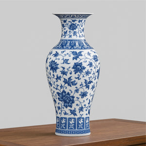 Vase Porcelaine Bleue – Édition Prestige 36 cm