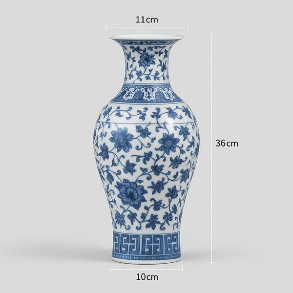 Vase Porcelaine Bleue – Édition Prestige 36 cm