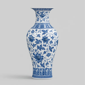 Vase Porcelaine Bleue – Édition Prestige 36 cm