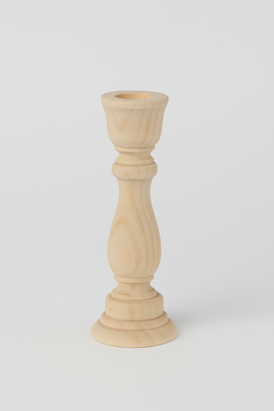 Bougeoir Sculpté en Bois Naturel – Charme Brut et Minimaliste