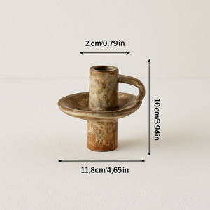 Bougeoir en Céramique avec Anse – Design Brut & Authentique