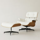 Ensemble Lounge Chair & Repose-Pieds – Finition Cuir Élégante