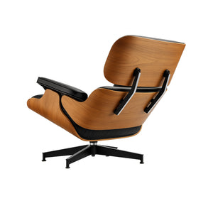 Ensemble Lounge Chair & Repose-Pieds – Finition Cuir Élégante