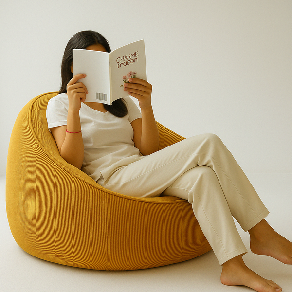 Pouf Poire Fauteuil Velours côtelé Sacoche