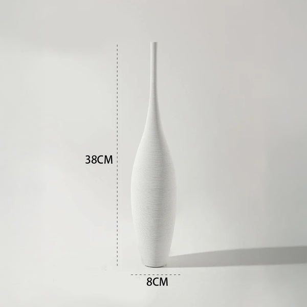 Vase Sculptural Élancé – Céramique Moderne Noir ou Blanc