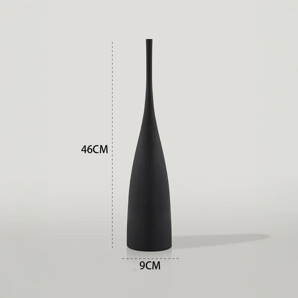 Vase Sculptural Élancé – Céramique Moderne Noir ou Blanc