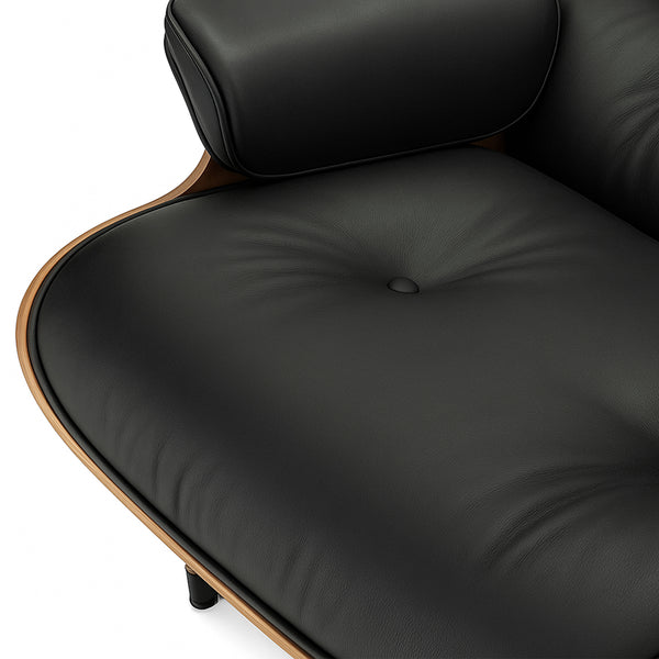 Ensemble Lounge Chair & Repose-Pieds – Finition Cuir Élégante